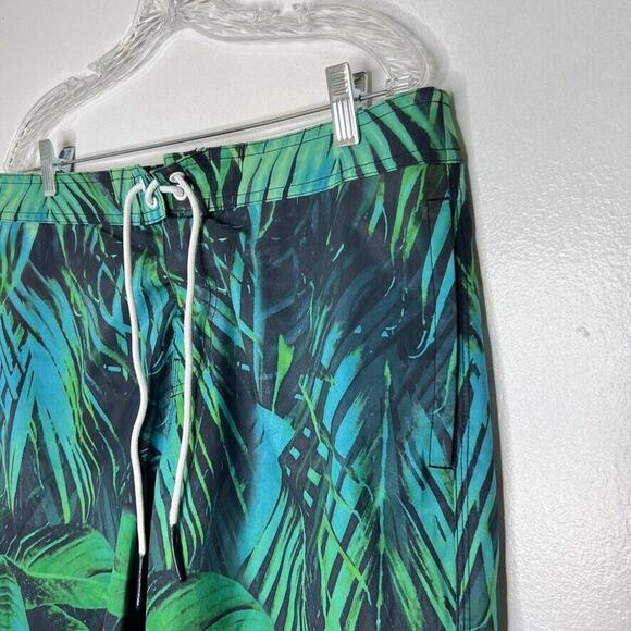 American Eagle Outfitters Blue Green Tropical Swim Board Shorts Size M Men's - Picture 2 of 10